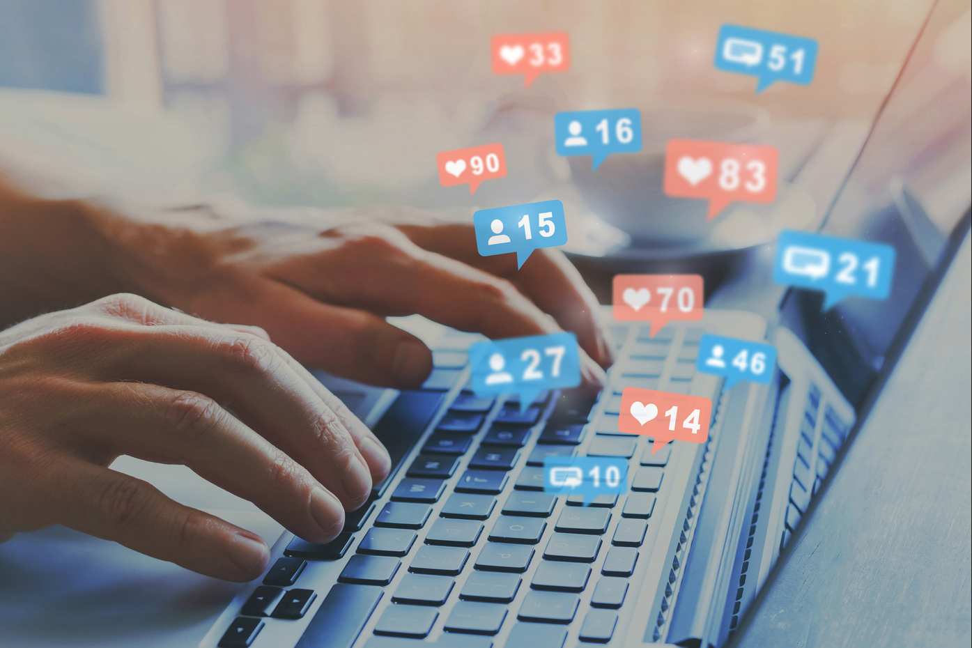 popularity on social media, like icons, influencer star on social network
