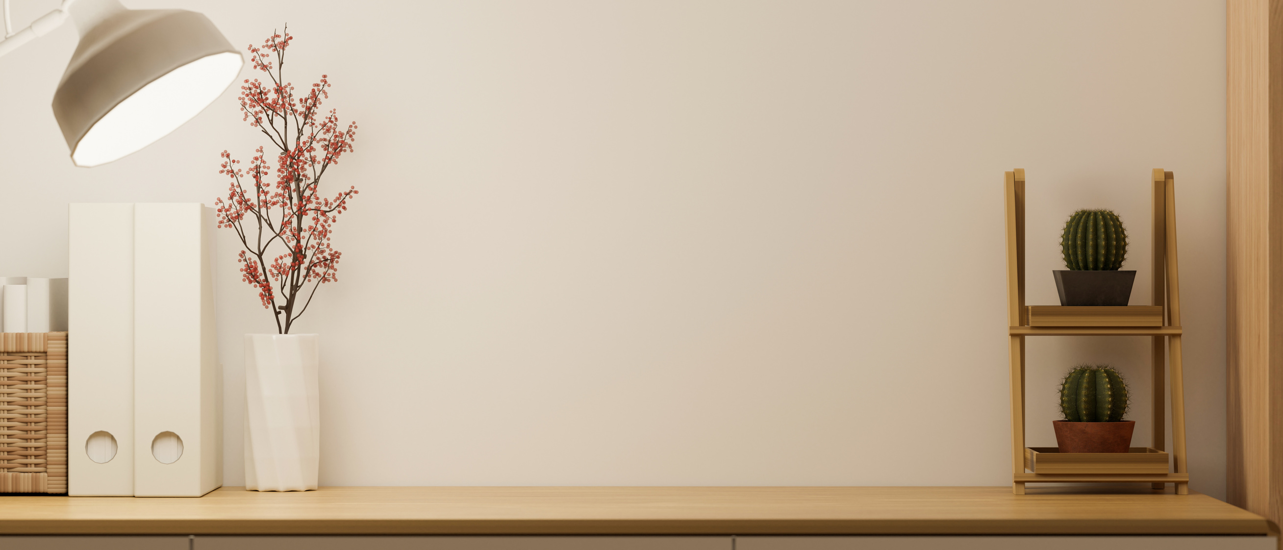 Mock up workspace in minimalism decoration on wooden desk